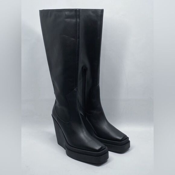 Gia Borghini  Texan Leather Platform Knee-High Boots size 40 - Picture 1 of 13